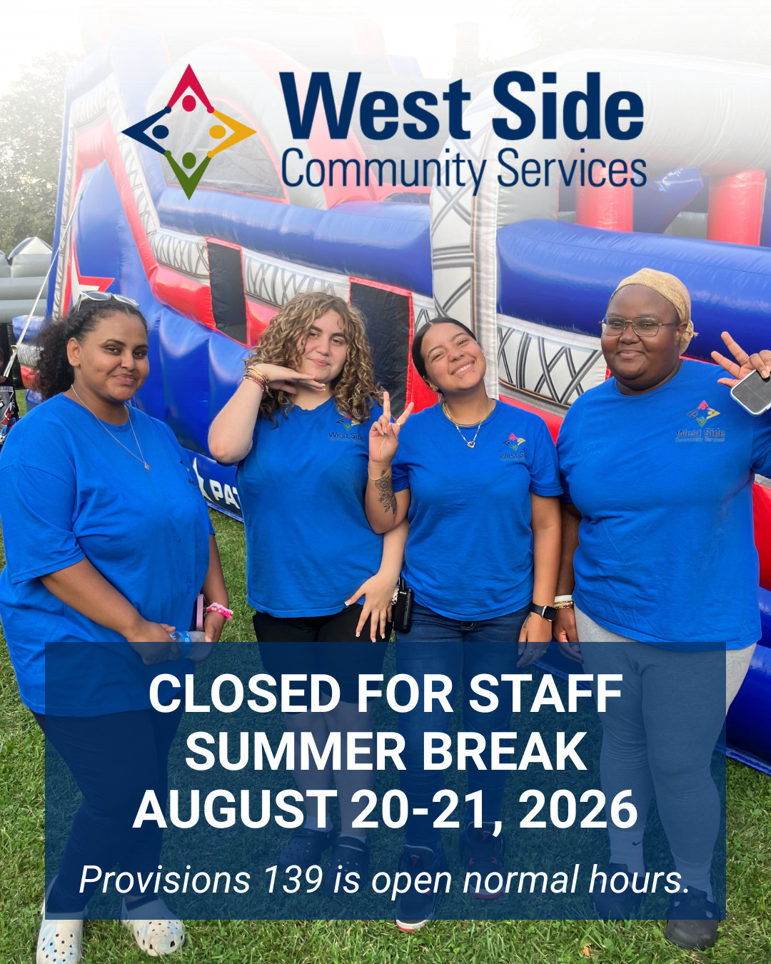 CLOSED FOR STAFF SUMMER BREAK AUGUST 20-21, 2026 Provisions 139 is open normal hours.